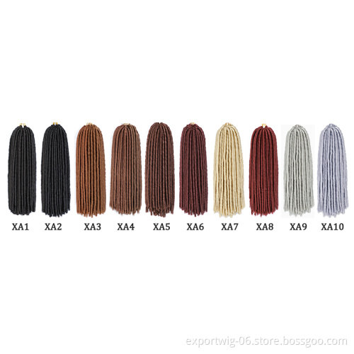 Synthetic Braid Hair Extensions Dreadlocks 20 inch Soft Straight Faux Locs Crochet Braids Hair